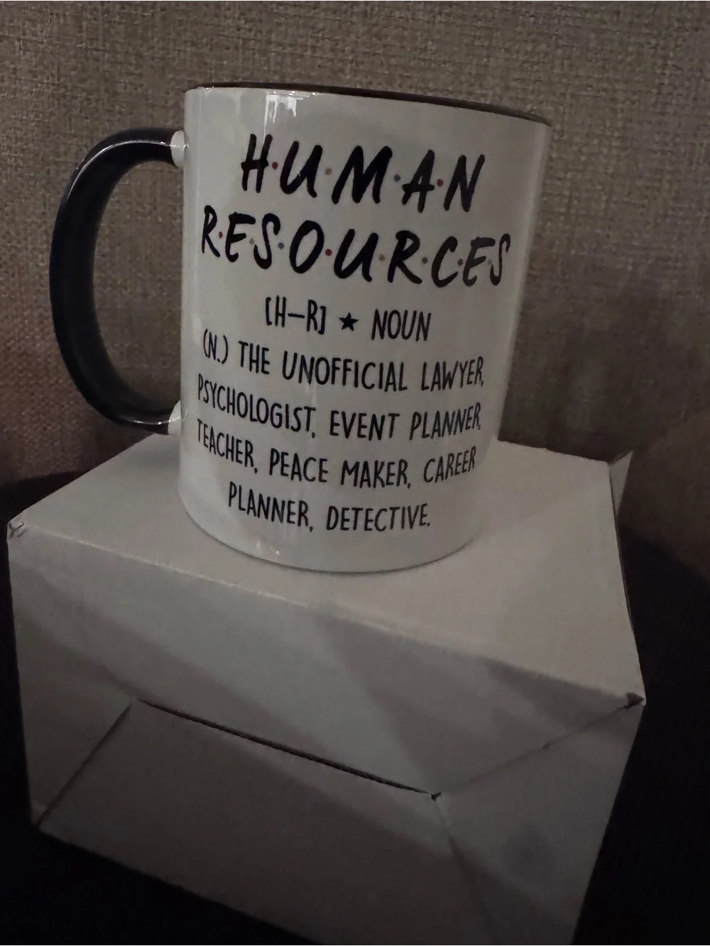 Human Resources Ceramic Mug - White with Black Handle